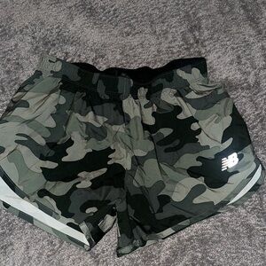 New Balance Women's Athletic Camo Shorts - Black and Green